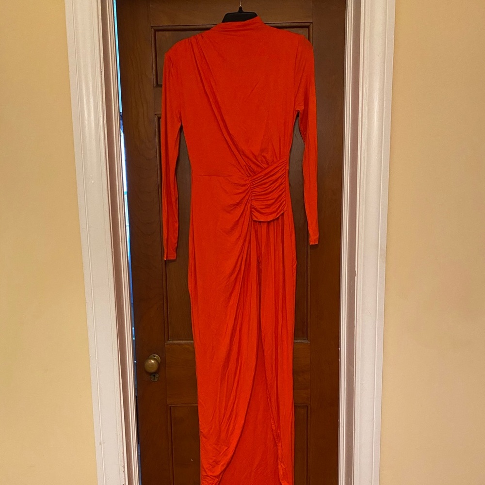 Mock neck form fitting dress